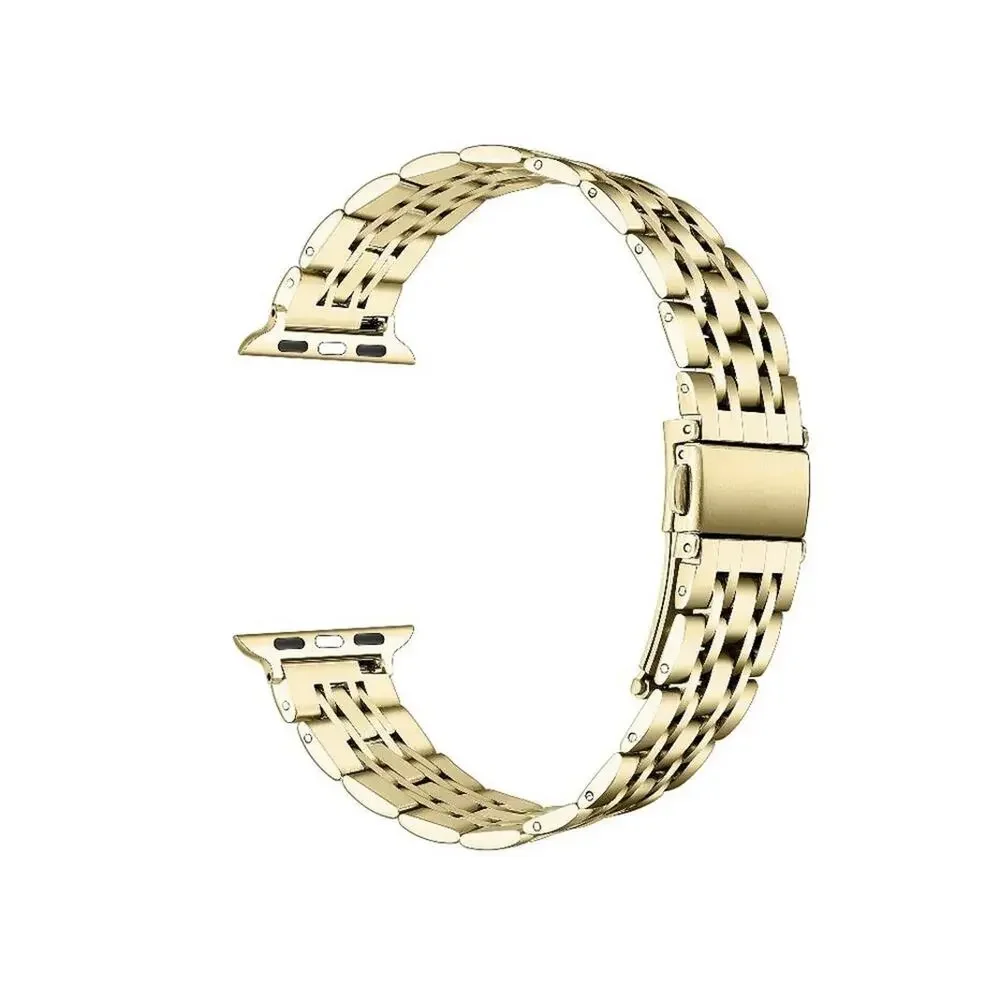 POSH tech Gold Stainless Steel Strap Band Compatible with Apple Watch
